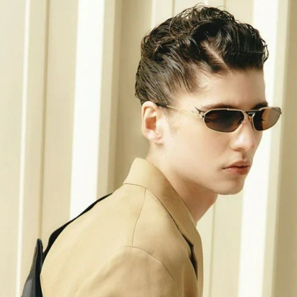 SALE! NEW Balenciaga BB0245S 003 Gold Brown Geometric Unisex Sunglasses BB 0245S